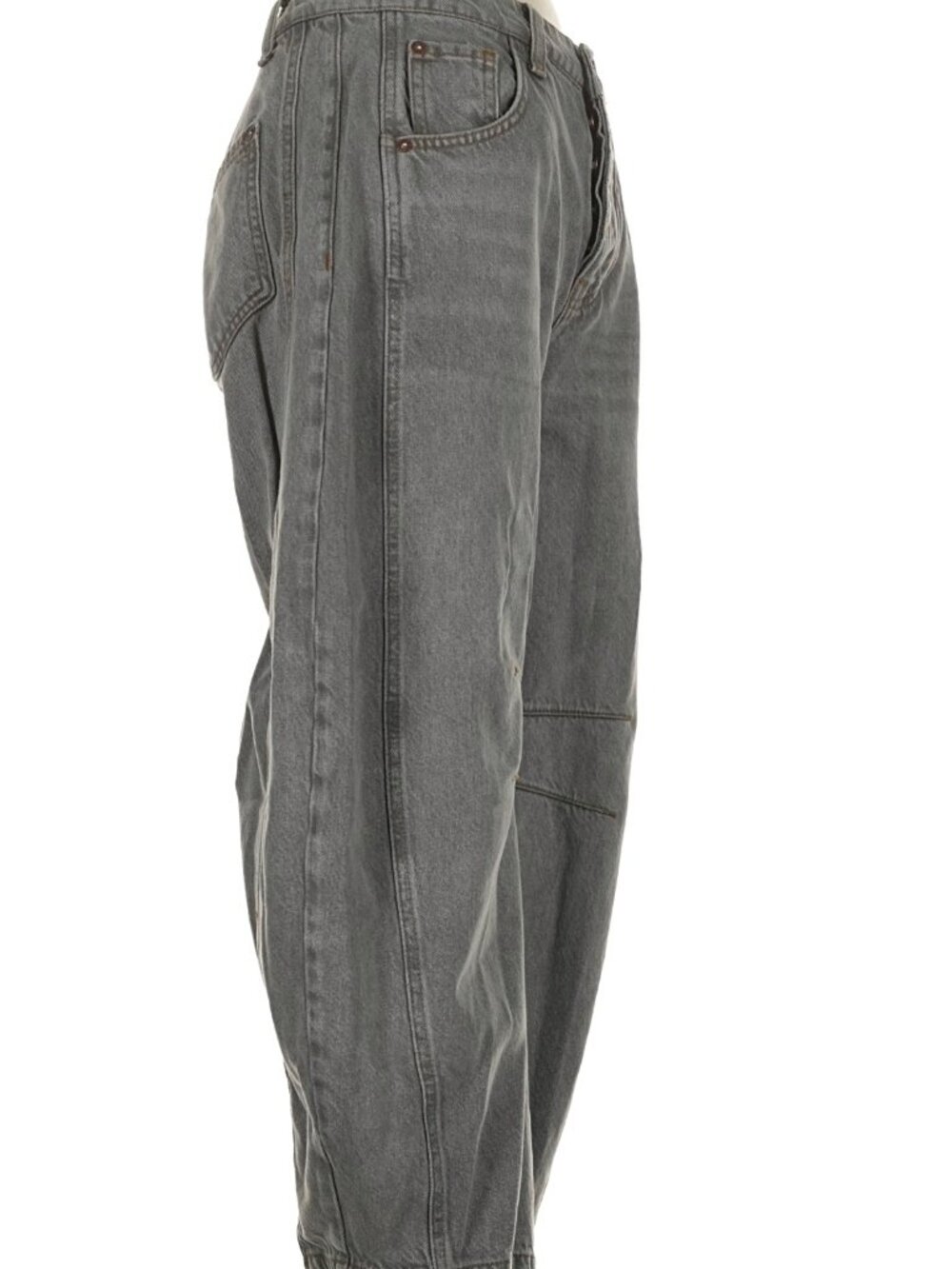 We The Free People Lucky You Mid Rise Barrel Jeans Archive Grey Boho 25 NWT $98 - Picture 9 of 16